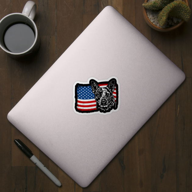 Australian Cattle Dog American Flag by wilsigns